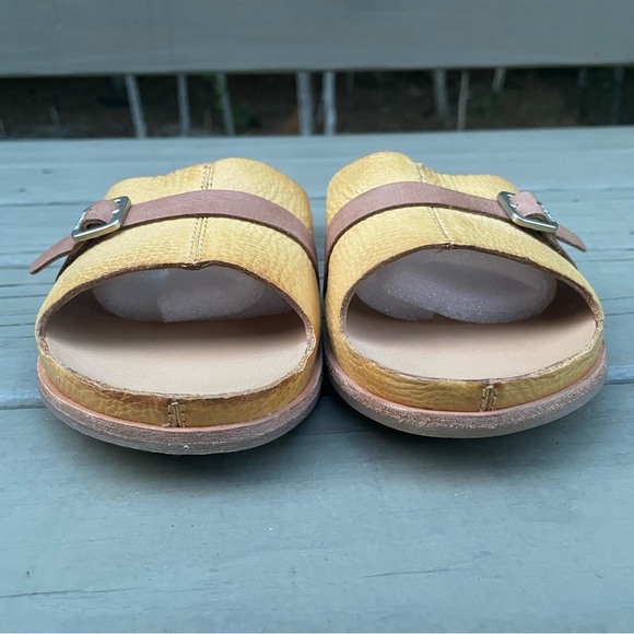 Kork Ease Downey Yellow Mexico leather buckle slide sandals 9 M - Picture 5 of 16